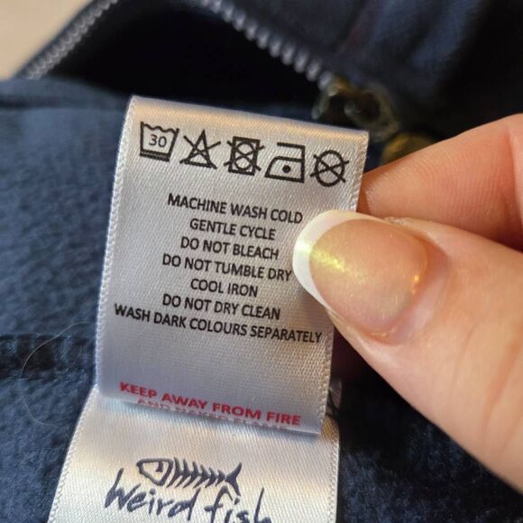 Weird Fish Blue and Purple Women's Full Zip Fleece Size 12 - Picture 8 of 8